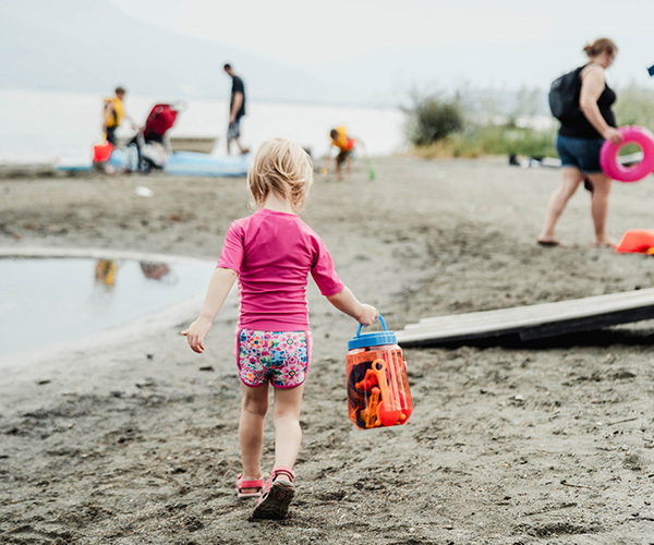 Family Camper Girl at the Beach