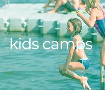 button labeled 'kids camp' for navigating to kids camp page