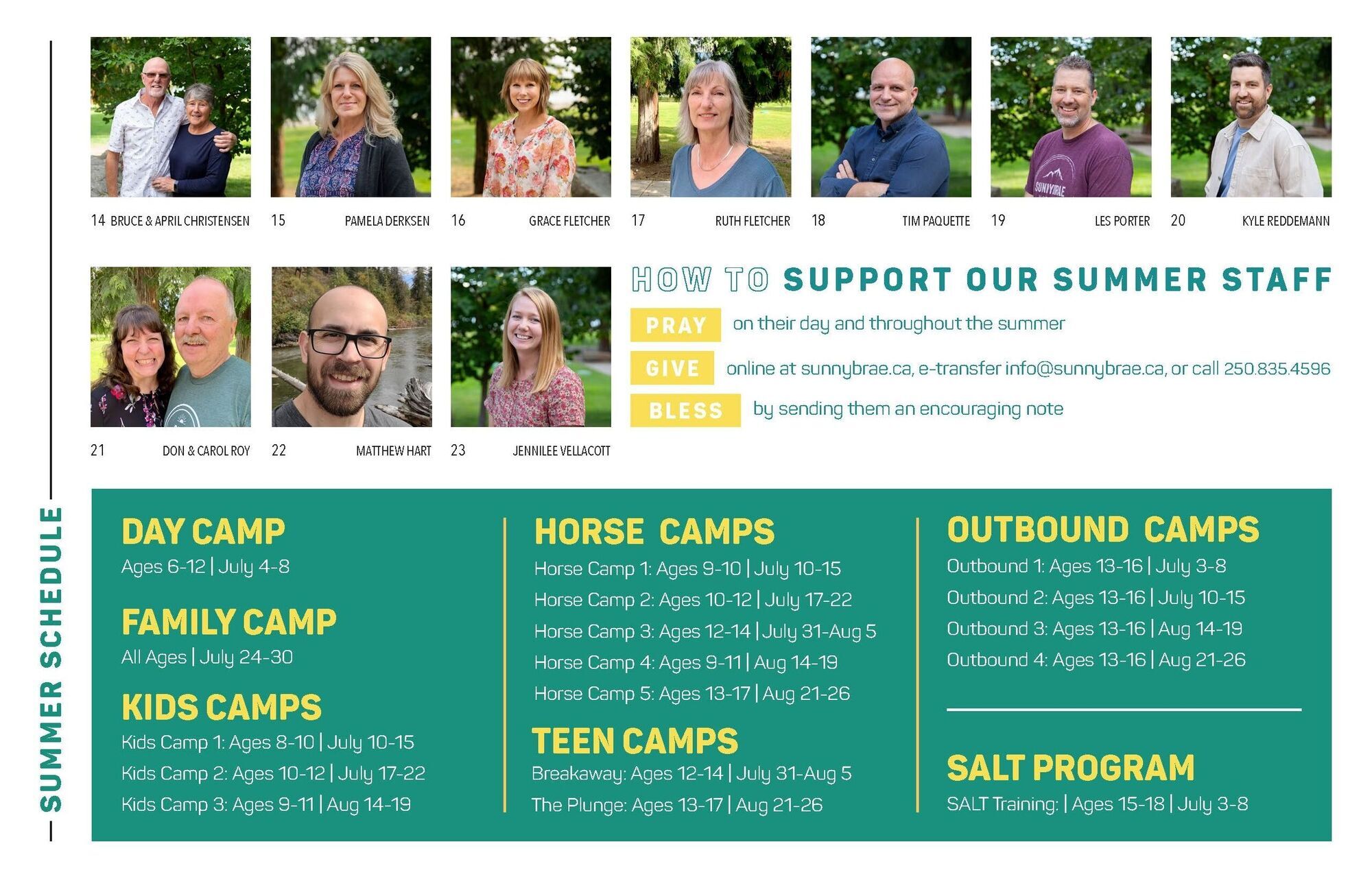 page 3 of 2022 Summer Staff Prayer Calendar