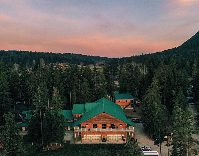 Aerial shot of the main building